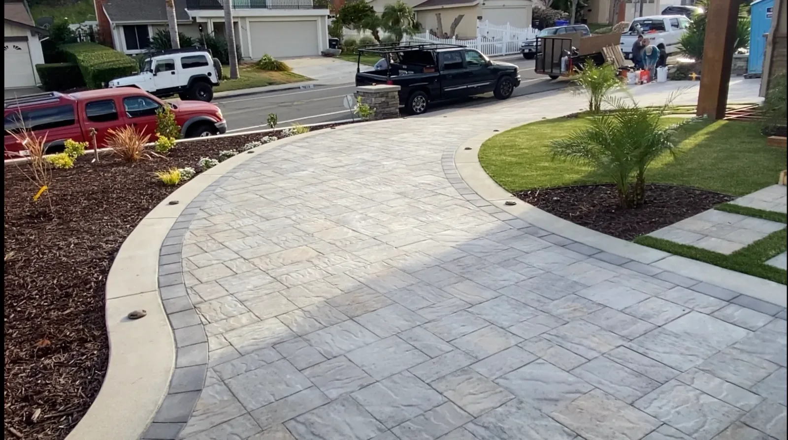Multi-tier retaining wall on a terraced view lot in San Elijo Hills San Marcos